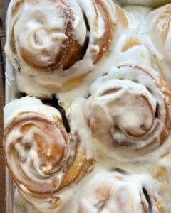 Cinnamon Rolls with cream cheese frosting.