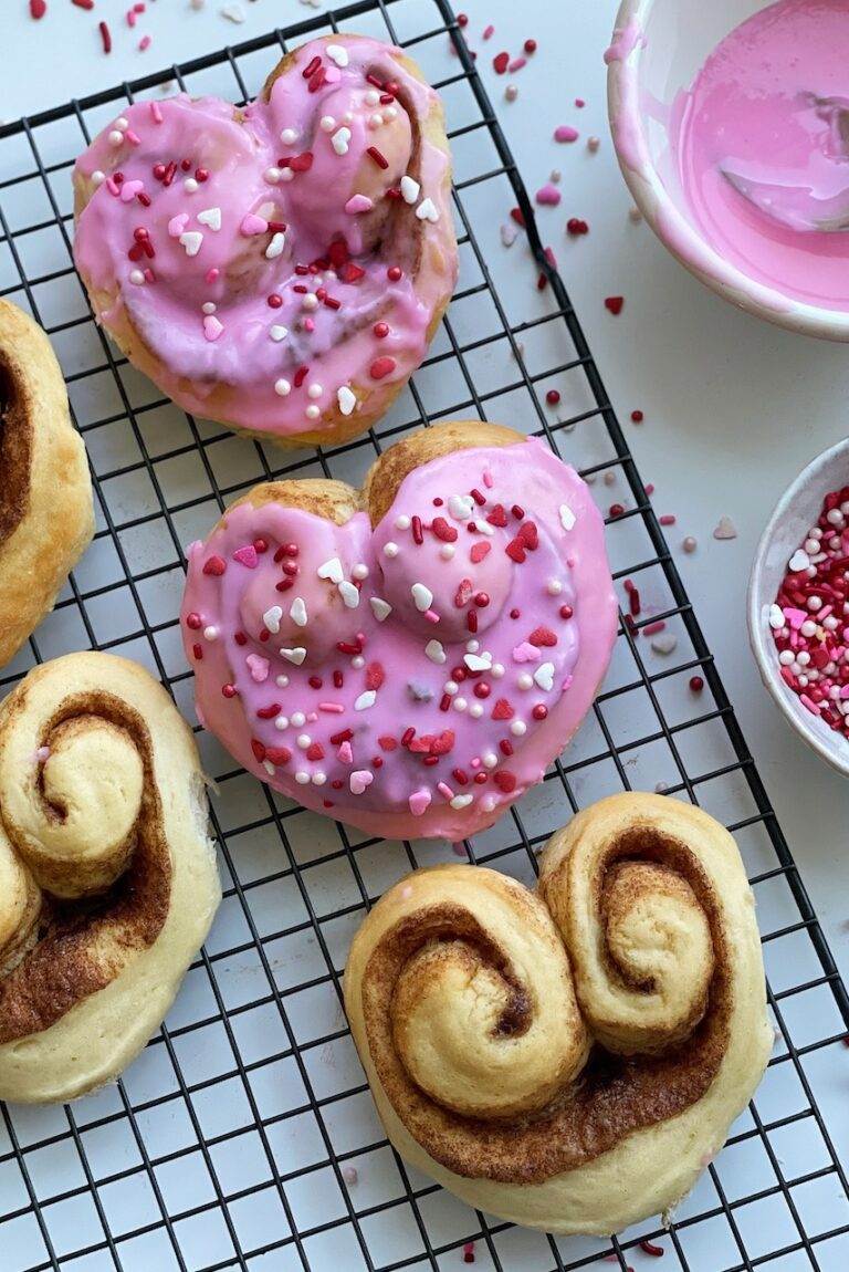 Heart Shaped Cinnamon Rolls