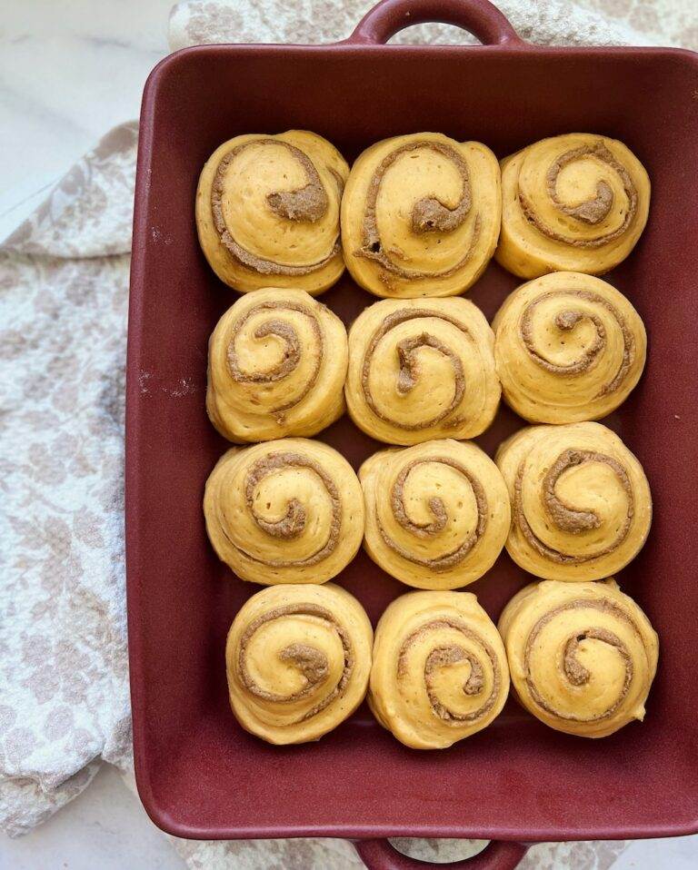 Pumpkin Cinnamon Rolls with Biscoff Filling